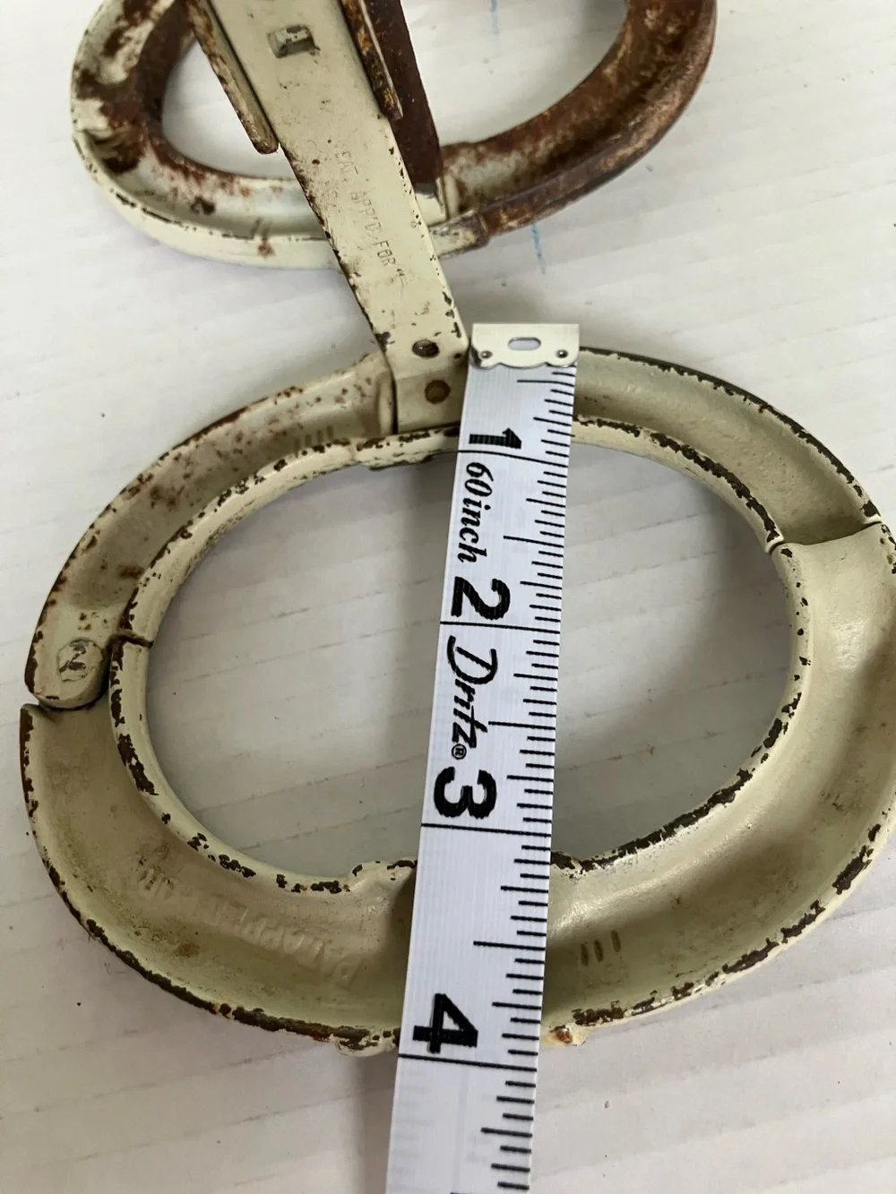 Antique Cream and Brown Oval Cast Iron Decorative Curtain Tiebacks Adjustable 5”